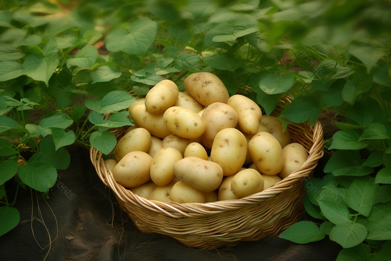 现挖土豆清晰的摄影图高清的图片电商产品拍摄海报设计背景广告设计素材元素绿色的叶子黄色的土豆,高清,摄影图,摄影图片,图片大全,摄影图免费下载